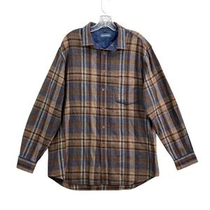 Christopher Hayes Wool Shirt Mens XL Brown Plaid Lined Vintage‎ Logger Academia